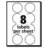 Avery Printable Self-Adhesive Removable Color-Coding Labels, 1.25" dia., Neon Red, 8/Sheet, 50 Sheets/Pack, (5497) (05497)