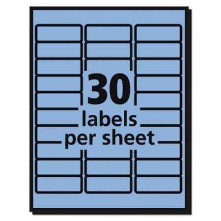 Avery High-Visibility Permanent Laser ID Labels, 1 x 2 5/8, Pastel Blue, 750/Pack (5980)