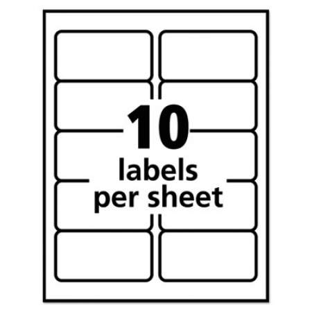Avery Repositionable Address Labels w/Sure Feed, Inkjet/Laser, 2 x 4, White, 250/Box (58163)