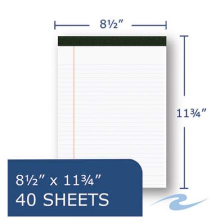 Roaring Spring USDA Certified Bio-Preferred Legal Pad, Wide/Legal Rule, 40 White 8.5 x 11.75 Sheets, 12/Pack (24326)