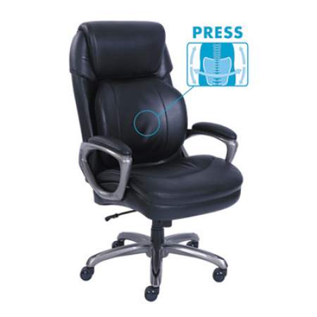 SertaPedic Cosset Big and Tall Executive Chair, Supports Up to 400 lb, 19" to 22" Seat Height, Black Seat/Back, Slate Base (48964)