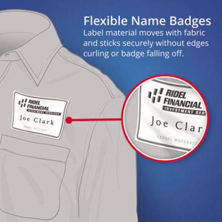 Avery Flexible Adhesive Name Badge Labels, 3.38 x 2.33, White, 160/Pack (8395)