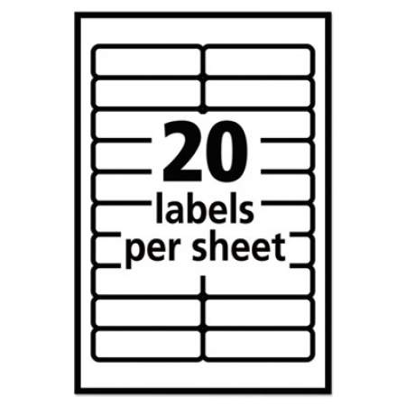 Avery Removable Multi-Use Labels, Inkjet/Laser Printers, 0.5 x 1.75, White, 20/Sheet, 42 Sheets/Pack, (5422) (05422)