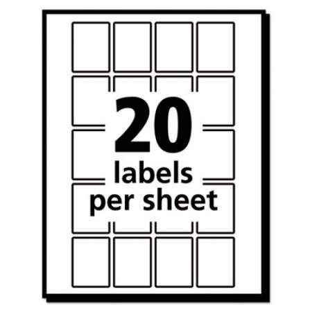 Avery Removable Multi-Use Labels, Inkjet/Laser Printers, 1 x 0.75, White, 20/Sheet, 50 Sheets/Pack, (5428) (05428)