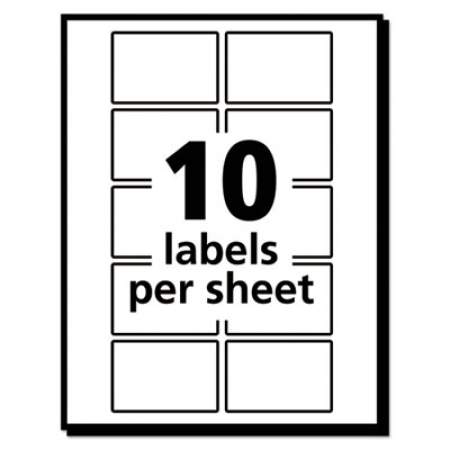 Avery Removable Multi-Use Labels, Inkjet/Laser Printers, 1 x 1.5, White, 10/Sheet, 50 Sheets/Pack, (5434) (05434)