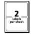 Avery Removable Multi-Use Labels, Inkjet/Laser Printers, 3 x 4, White, 2/Sheet, 40 Sheets/Pack, (5453) (05453)
