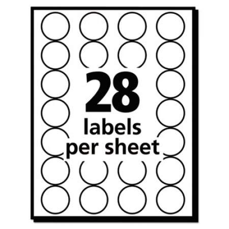 Avery Handwrite Only Self-Adhesive Removable Round Color-Coding Labels, 0.75" dia., Black, 28/Sheet, 36 Sheets/Pack, (5459) (05459)