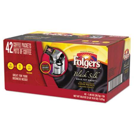 Folgers Coffee, Black Silk, 1.4 oz Packet, 42/Carton (00019)