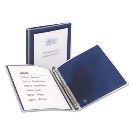 Avery Flexi-View Binder with Round Rings, 3 Rings, 0.5" Capacity, 11 x 8.5, Navy Blue (15766)