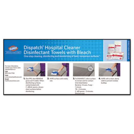 Clorox Healthcare Dispatch Cleaner Disinfectant Towels, 6 3/4 x 8, 150/Can (69150EA)