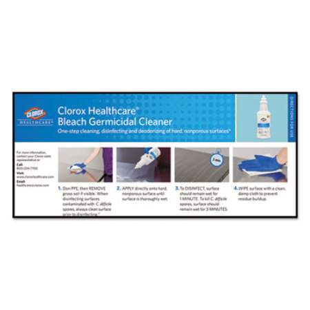 Clorox Healthcare Bleach Germicidal Cleaner, 32 oz Pull-Top Bottle, 6/Carton (68832)