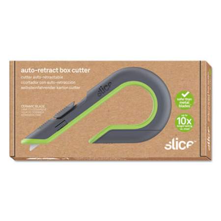slice Box Cutters, Double Sided, Replaceable, Stainless Steel, Gray, Green (10503)