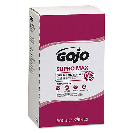 SUPRO MAX Heavy Duty Hand Cleaner, Refill for GOJO PRO TDX 2000 Dispenser, Cherry Fragrance, 2,000 mL, 4/Carton (728204)