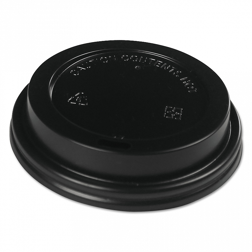 Hot Cup Lids, Fits 10 oz to 20 oz Hot Cup, Plastic, Black, 1,000/Carton (HOTBL1020)