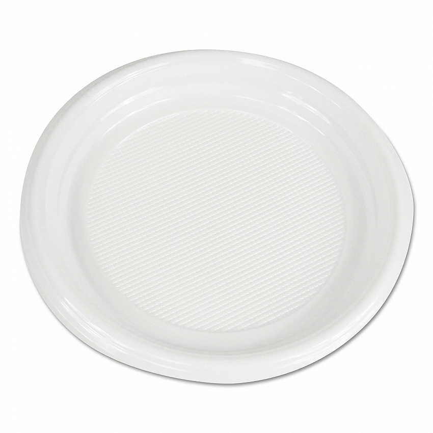 Hi-Impact Plastic Dinnerware, Plate, 9" dia, White, 500/Carton (PLTHIPS9WH)
