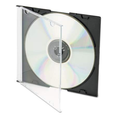 Innovera CD/DVD Slim Jewel Cases, Clear/Black, 100/Pack (85800)