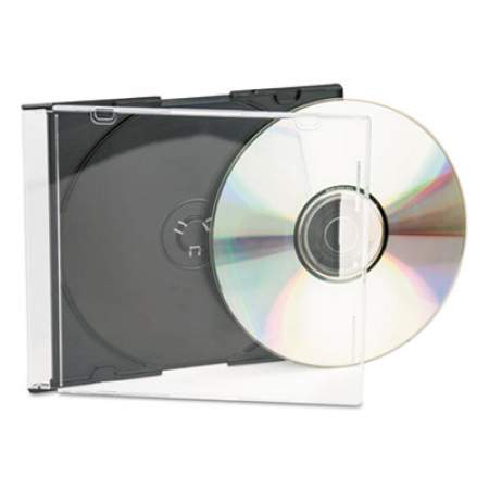 Innovera CD/DVD Slim Jewel Cases, Clear/Black, 25/Pack (85825)