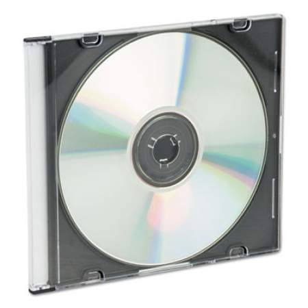 Innovera CD/DVD Slim Jewel Cases, Clear/Black, 25/Pack (85825)