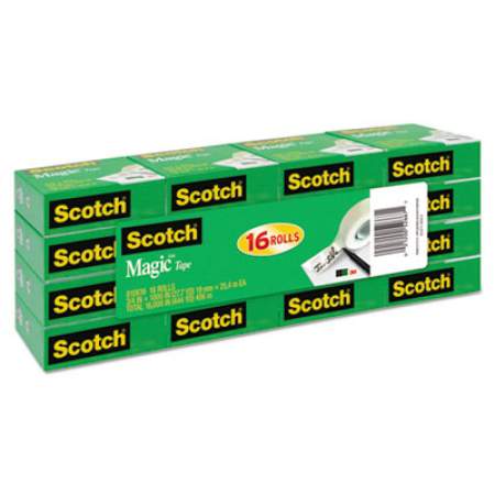 Scotch Magic Tape Value Pack, 1" Core, 0.75" x 83.33 ft, Clear, 16/Pack (810K16)
