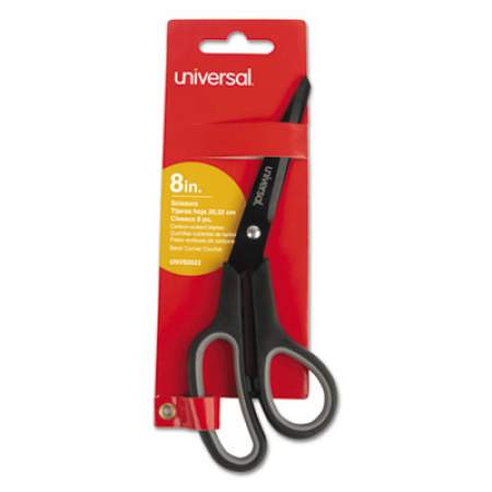 Universal Industrial Carbon Blade Scissors, 8" Long, 3.5" Cut Length, Black/Gray Offset Handle (92022)