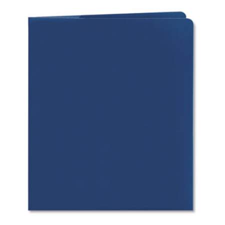 Smead Lockit Two-Pocket Folder, Textured Paper, 100-Sheet Capacity, 11 x 8.5, Dark Blue, 25/Box (87982)