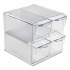 deflecto Stackable Cube Organizer, 4 Drawers, 6 x 7 1/8 x 6, Clear (350301)