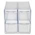 deflecto Stackable Cube Organizer, 4 Drawers, 6 x 7 1/8 x 6, Clear (350301)