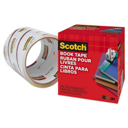 Scotch Book Tape, 3" Core, 4" x 15 yds, Clear (8454)