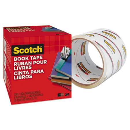 Scotch Book Tape, 3" Core, 4" x 15 yds, Clear (8454)