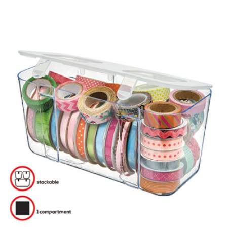 deflecto Stackable Caddy Organizer Containers, Medium, Clear (29201CR)