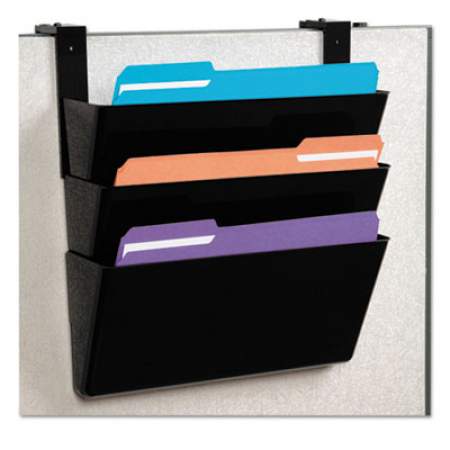 deflecto DocuPocket Stackable Three-Pocket Partition Wall File, Letter, 13 x 4 x 7, Black (73504)