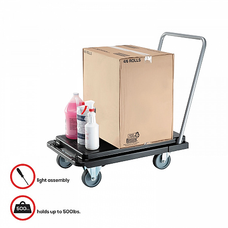 Heavy-Duty Platform Cart, 300 lb Capacity, 21 x 32.5 x 37.5, Black (CRT550004)