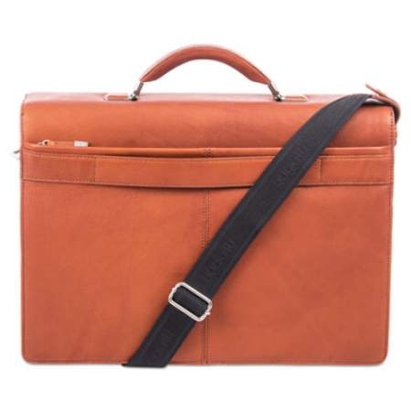 STEBCO Sartoria Medium Briefcase, 16.5" x 5" x 12", Leather, Cognac (49545807)