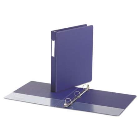 Universal Deluxe Non-View D-Ring Binder with Label Holder, 3 Rings, 1" Capacity, 11 x 8.5, Navy Blue (20768)