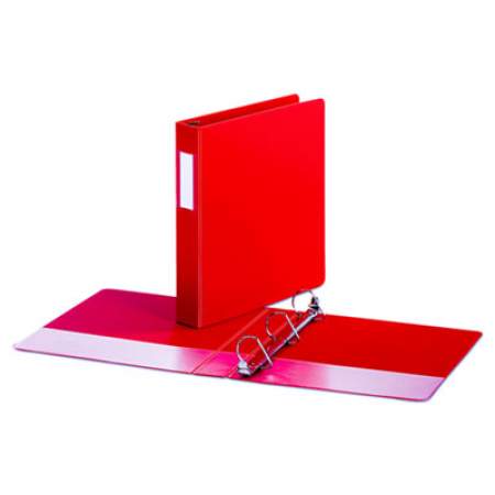 Universal Deluxe Non-View D-Ring Binder with Label Holder, 3 Rings, 1.5" Capacity, 11 x 8.5, Red (20773)