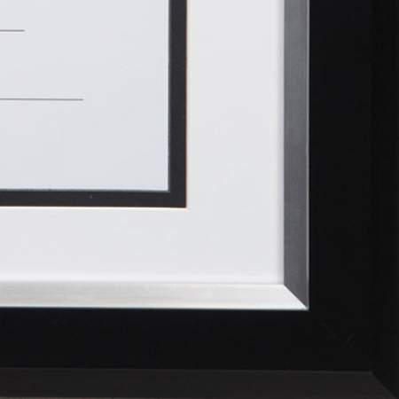 DAX 2-Tone 11 x 14 Document Frame, 8 1/2 x 11 Insert, Black/Silver Frame, White Mat (N16984ST)