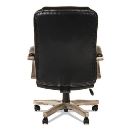 Alera Transitional Series Executive Wood Chair, Supports 275 lb, 19.09" to 22.83" Seat Height, Black Seat/Back, Gray Ash Base (TS4119G)