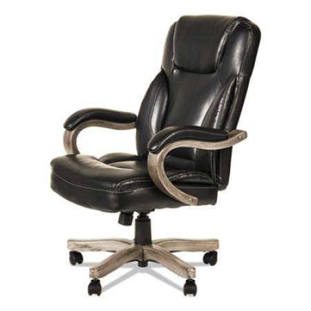 Alera Transitional Series Executive Wood Chair, Supports 275 lb, 19.09" to 22.83" Seat Height, Black Seat/Back, Gray Ash Base (TS4119G)