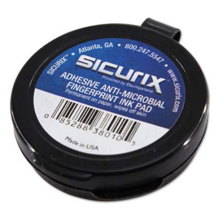 SICURIX Fingerprint Ink Pad, 1 1/2" Diameter, Black (38010)