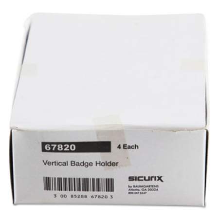SICURIX Badge Holder, Vertical, 2.75 x 4.13, Clear, 12/Pack (67820)
