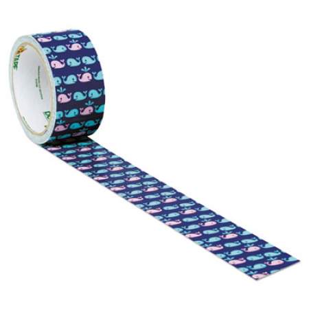 Duck Colored Duct Tape, 3" Core, 1.88" x 10 yds, Blue/Pink Whale of Time (284169)