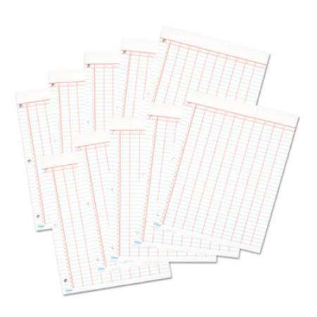 TOPS Data Pad with Numbered Column Headings, Data Chart Format, Wide/Legal Rule, 10 Columns, 50 White 8.5 x 11 Sheets (3619)