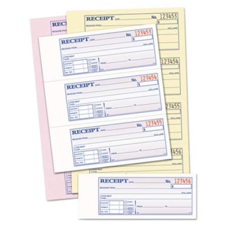TOPS Money/Rent Receipt Books, Three-Part Carbonless, 2.75 x 7.13, 4/Page, 100 Forms (46808)