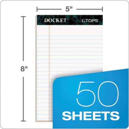 TOPS Docket Ruled Perforated Pads, Narrow Rule, 50 White 5 x 8 Sheets, 12/Pack (63360)