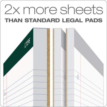 TOPS Double Docket Ruled Pads, Wide/Legal Rule, 100 White 8.5 x 11.75 Sheets, 6/Pack (63437)