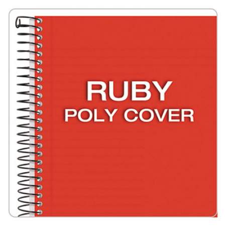 TOPS Color Notebooks, 1 Subject, Narrow Rule, Ruby Red Cover, 8.5 x 5.5, 100 White Sheets (73505)
