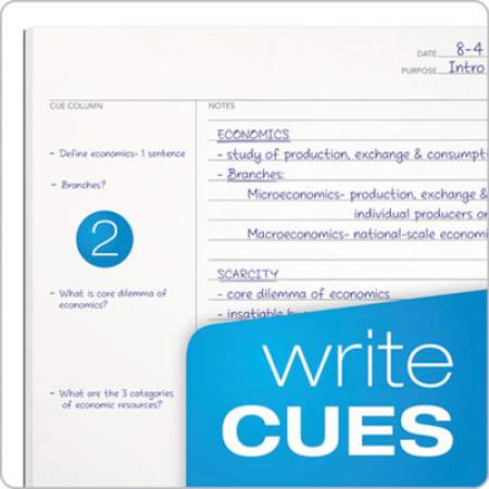 TOPS FocusNotes Notebook, 1 Subject, Lecture/Cornell Rule, Blue Cover, 11 x 9, 100 Sheets (90223)
