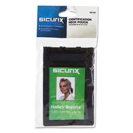 Sicurix ID Neck Pouch, Vertical, 3 x 4 3/4, Black (55120)