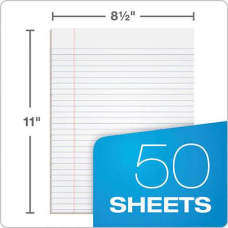 TOPS "The Legal Pad" Glue Top Pads, Wide/Legal Rule, 50 White 8.5 x 11 Sheets, 12/Pack (7523)
