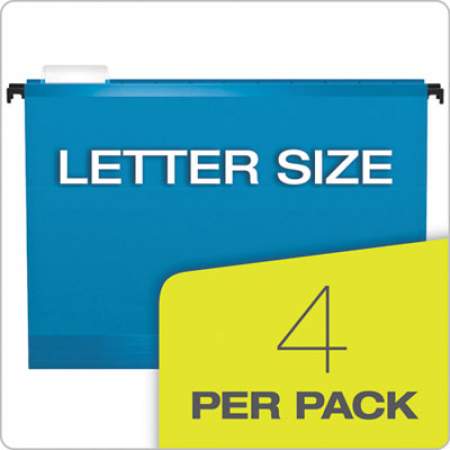 Pendaflex SureHook Hanging Pocket File, Letter Size, 1/5-Cut Tab, Assorted, 4/Pack (09213)
